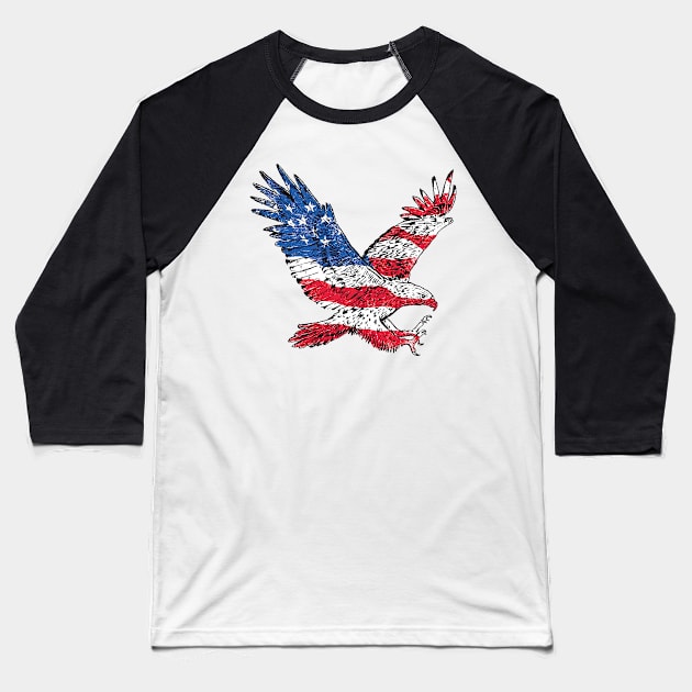 Flag Baseball T-Shirt by SamJonesIllustration